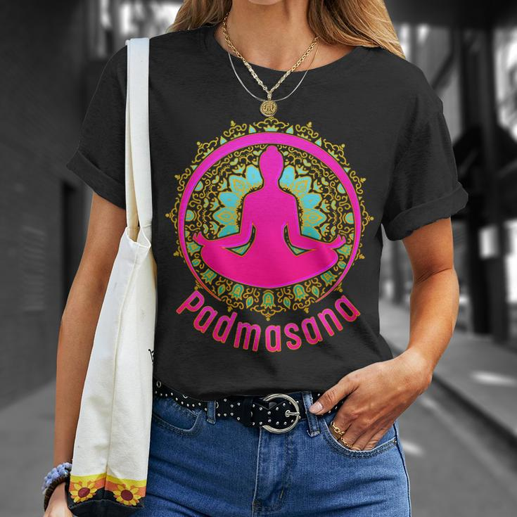Padmasana Yoga Lotus Pose Unisex T-Shirt Gifts for Her