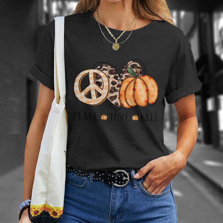 Peace Love Fall Thanksgiving Quote V2 Unisex T-Shirt Gifts for Her