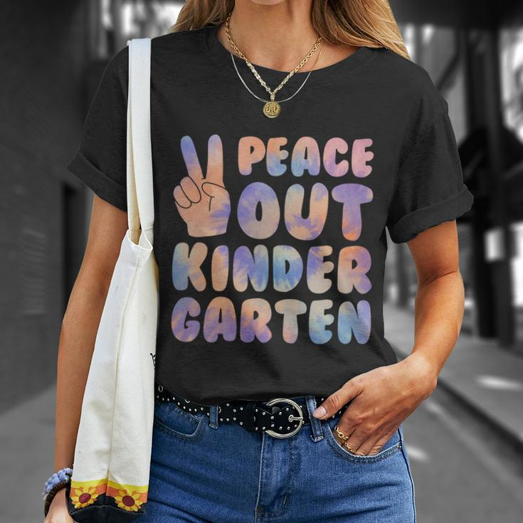 Peace Out Kindergarten Grade 2022 Happy Last Day Of School Cool Gift Unisex T-Shirt Gifts for Her