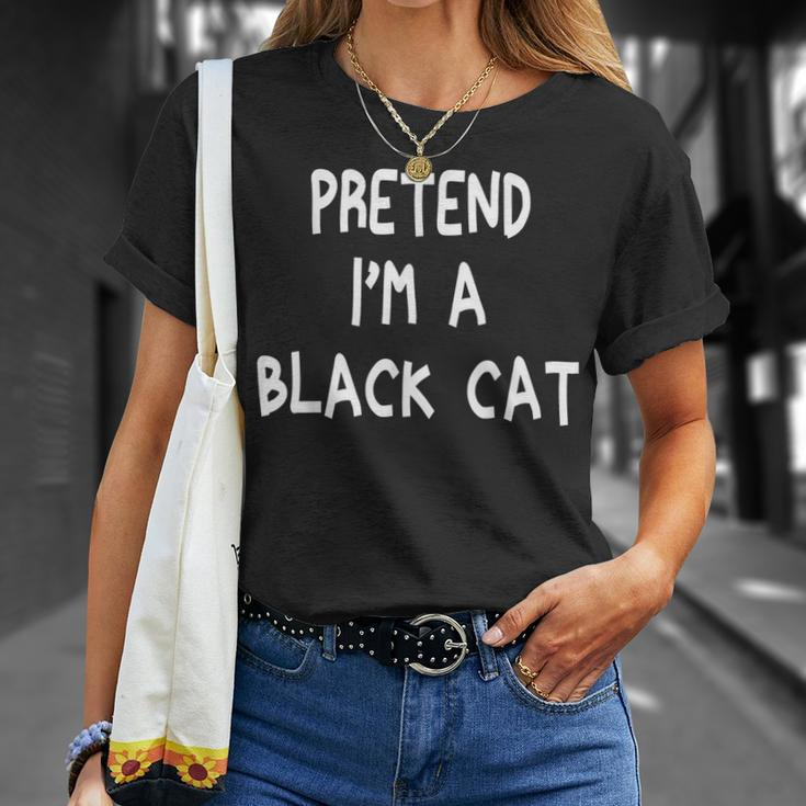 Pretend Im A Black Cat Halloween 2021 Lazy Funny Unisex T-Shirt Gifts for Her
