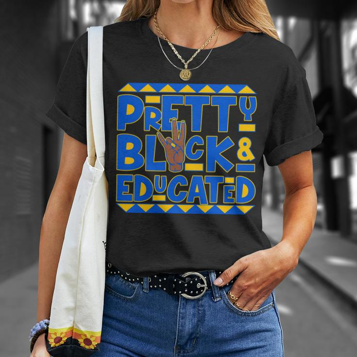 Pretty Black And Educated Sigma Gamma Rho Hand Sign Unisex T-Shirt Gifts for Her