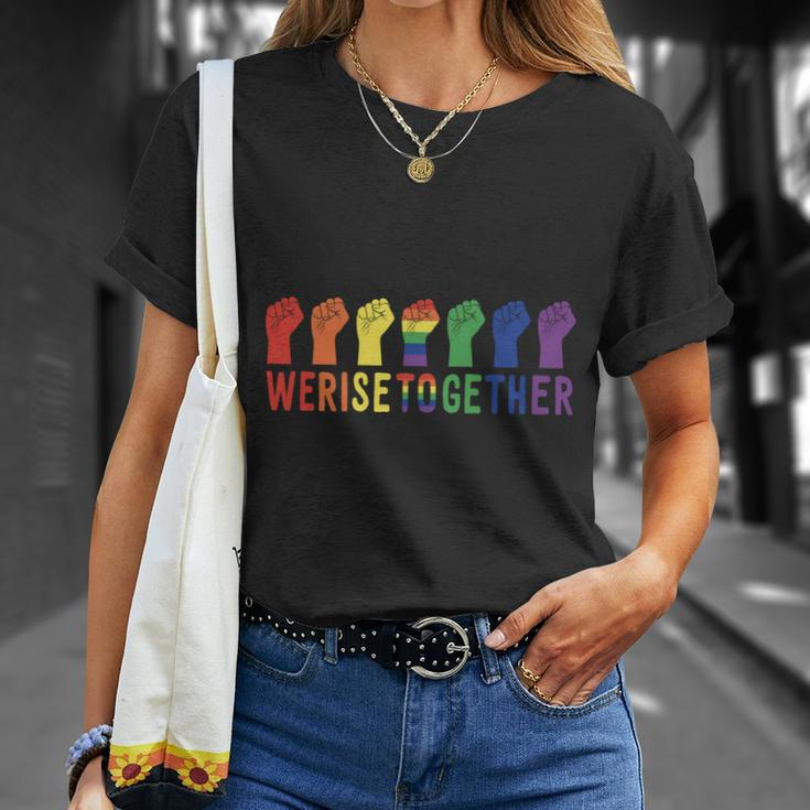 Pride Month We Rise Together Lgbt Pride Unisex T-Shirt Gifts for Her