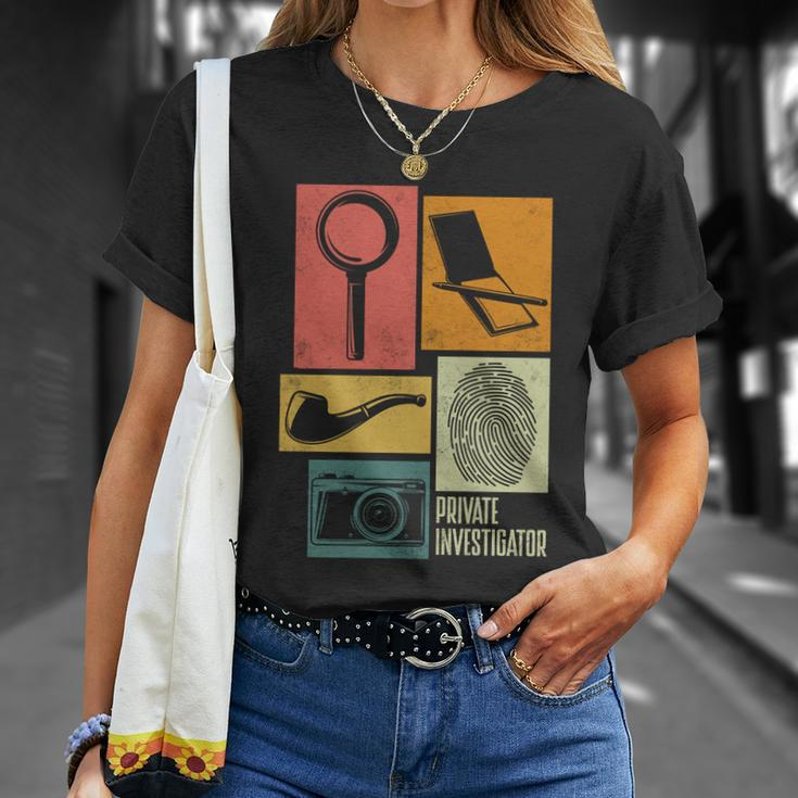 Private Detective Crime Investigator Silhouettes Gift Unisex T-Shirt Gifts for Her