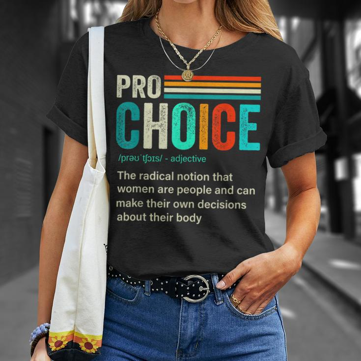 Pro Choice Definition Feminist Womens Rights Retro Vintage Unisex T-Shirt Gifts for Her