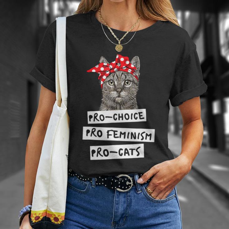 Pro Choice Pro Feminism Pro Cats Shirt Gift Unisex T-Shirt Gifts for Her