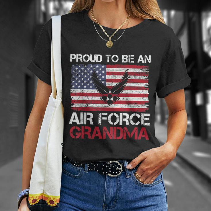Proud Air Force Grandma Funny American Flag V2 Unisex T-Shirt Gifts for Her