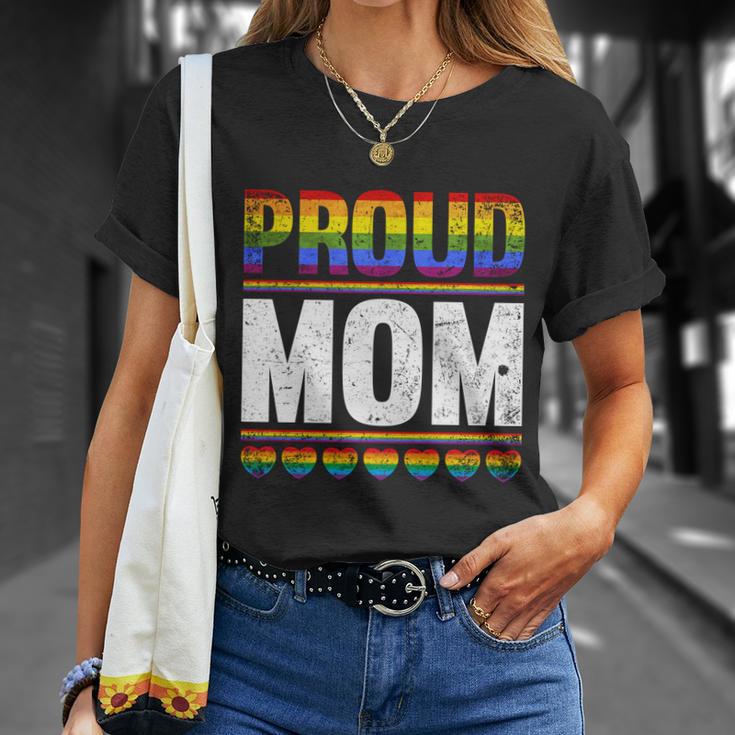 Proud Lesbian Mom Queer Mothers Day Gift Rainbow Flag Lgbt Gift Unisex T-Shirt Gifts for Her