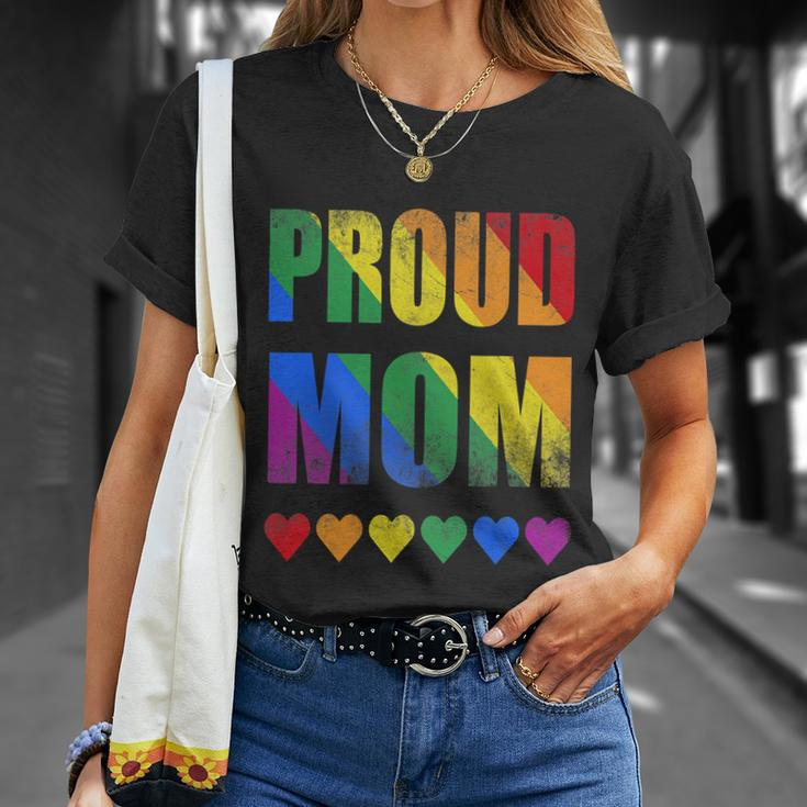 Proud Mom Gay Lesbian Lgbtq Pride Rainbow Mothers Day Gift Unisex T-Shirt Gifts for Her