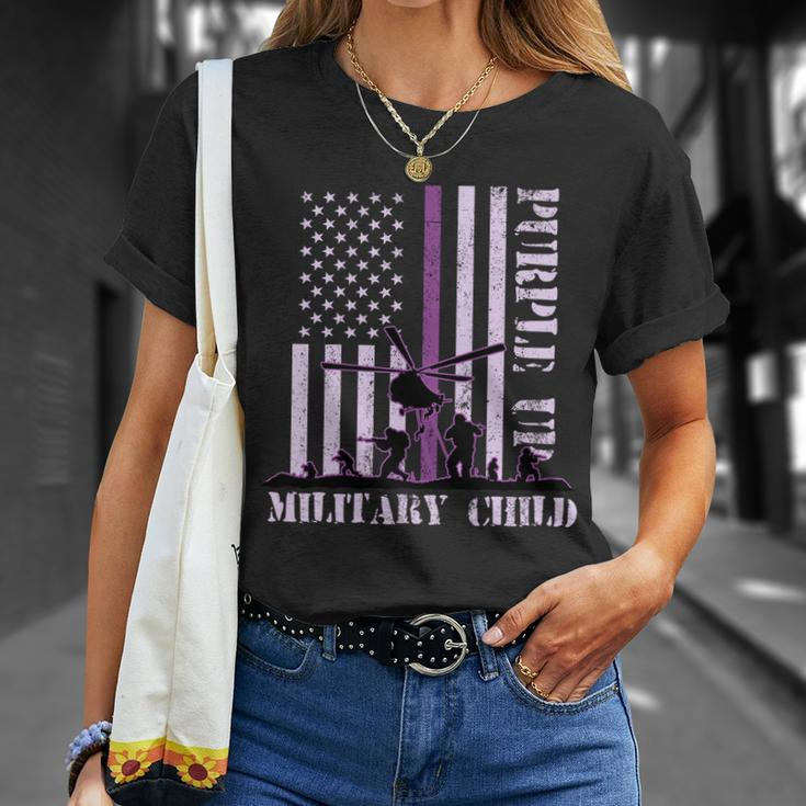 Purple Up Military Child Tshirt Unisex T-Shirt Gifts for Her