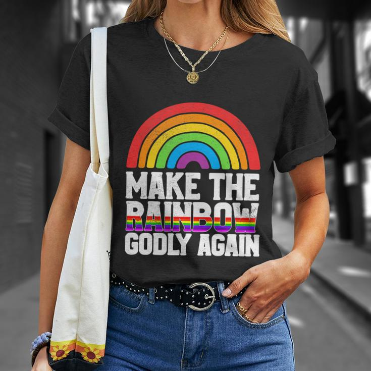 Make The Rainbow Godly Again Lgbt Flag Gay Pride T-shirt Gifts for Her