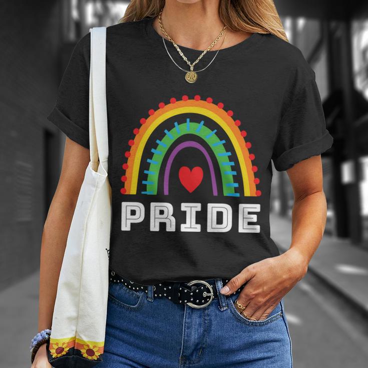 Rainbow Lgbtq Heart Pride Month Lbgt Unisex T-Shirt Gifts for Her