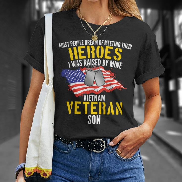 Raised By My Hero Proud Vietnam Veterans Son Tshirt Unisex T-Shirt Gifts for Her