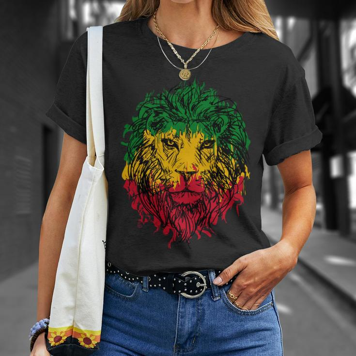 Rasta Theme With Lion Head Tshirt Unisex T-Shirt Gifts for Her