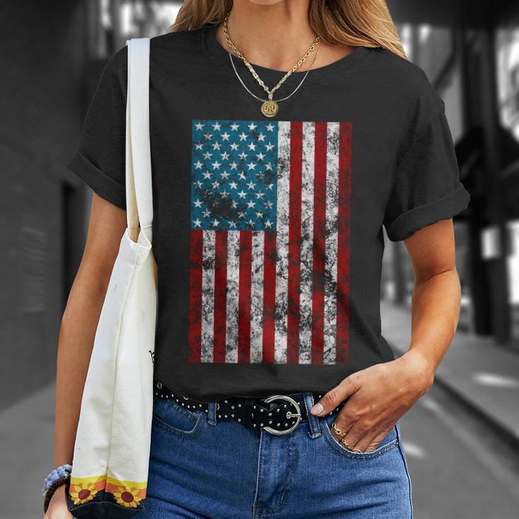 Retro Style 4Th July Usa Patriotic Distressed America Flag Cool Gift Unisex T-Shirt Gifts for Her