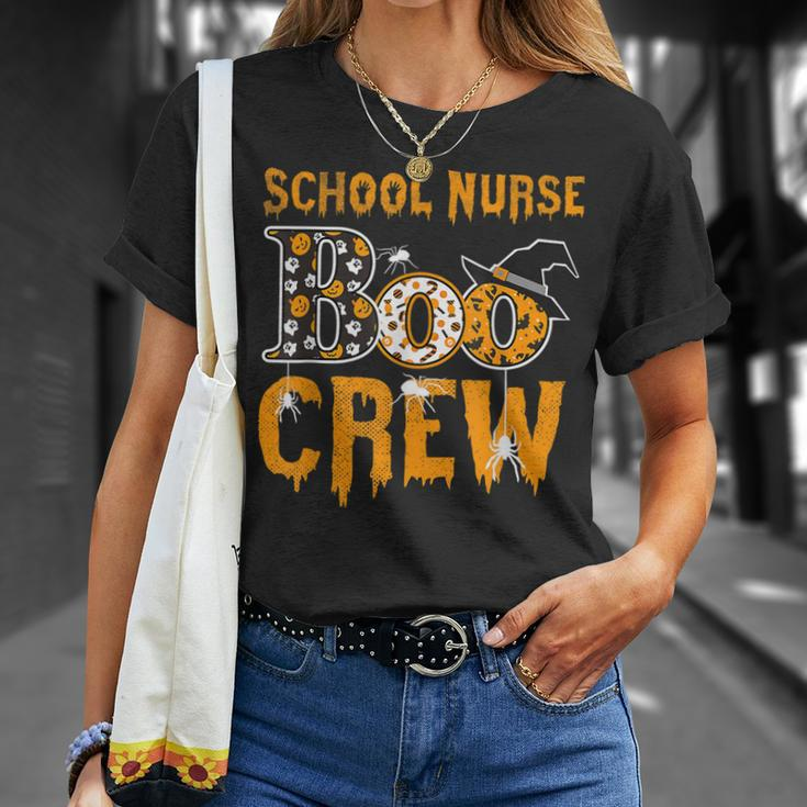 School Nurse Teacher Boo Crew Halloween School Nurse Teacher Unisex T-Shirt Gifts for Her
