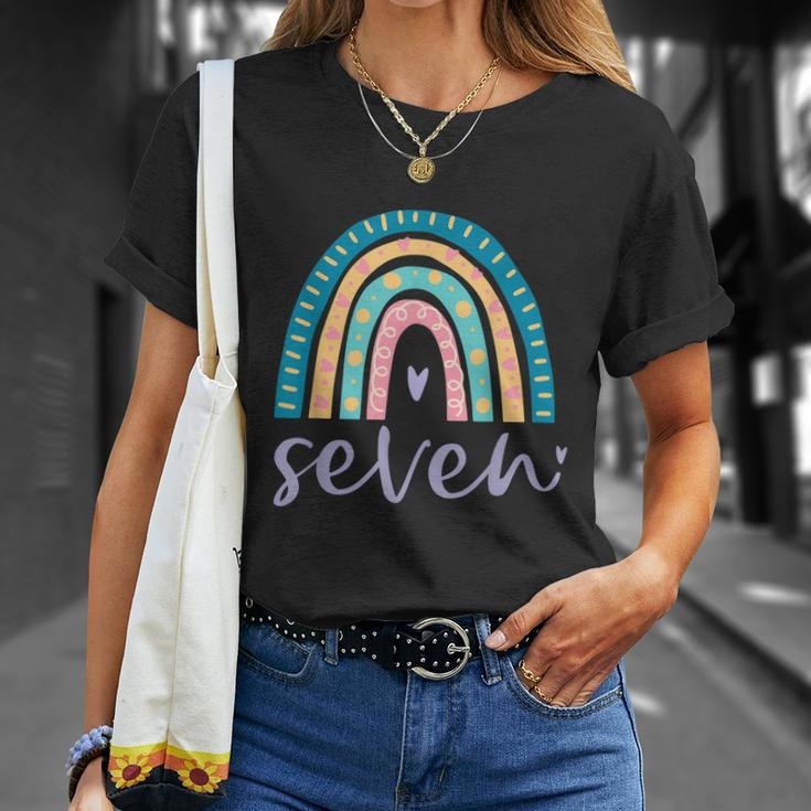 Seven Year Old Rainbow Birthday Gifts For Girls 7Th Bday Unisex T-Shirt Gifts for Her