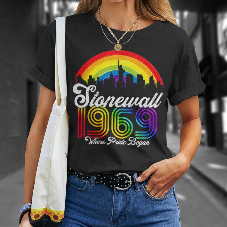 Stonewall 1969 Where Pride Began Lgbt Rainbow Unisex T-Shirt Gifts for Her