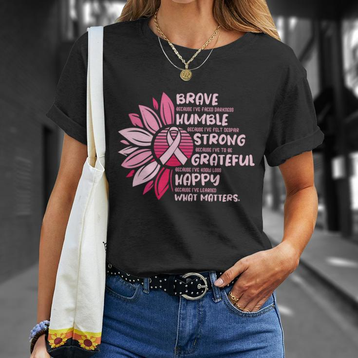 Sunflower Pink Ribbon Breast Caner Unisex T-Shirt Gifts for Her