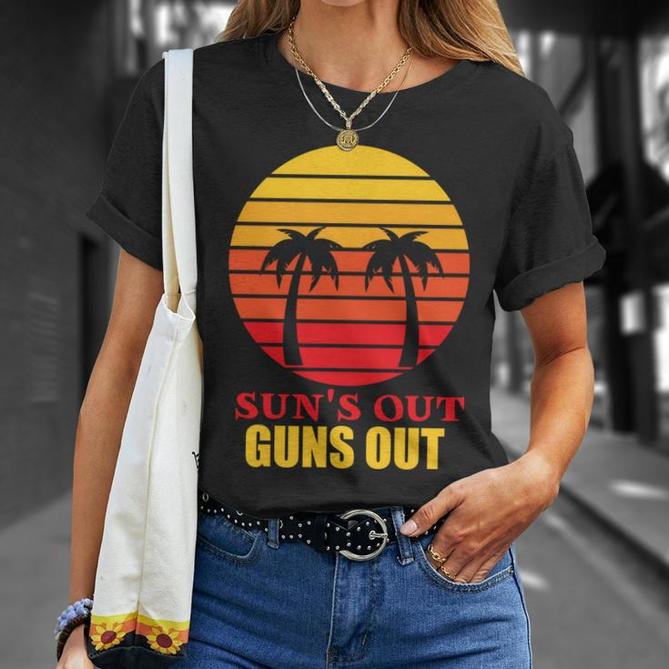 Suns Out Guns Out Summer Party Unisex T-Shirt Gifts for Her