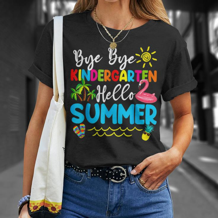 Teacher Student Kids Bye Bye Kindergarten Hello Summer Unisex T-Shirt Gifts for Her