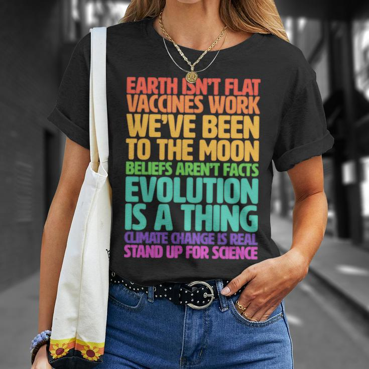 The Earth Isnt Flat Stand Up For Science Tshirt Unisex T-Shirt Gifts for Her