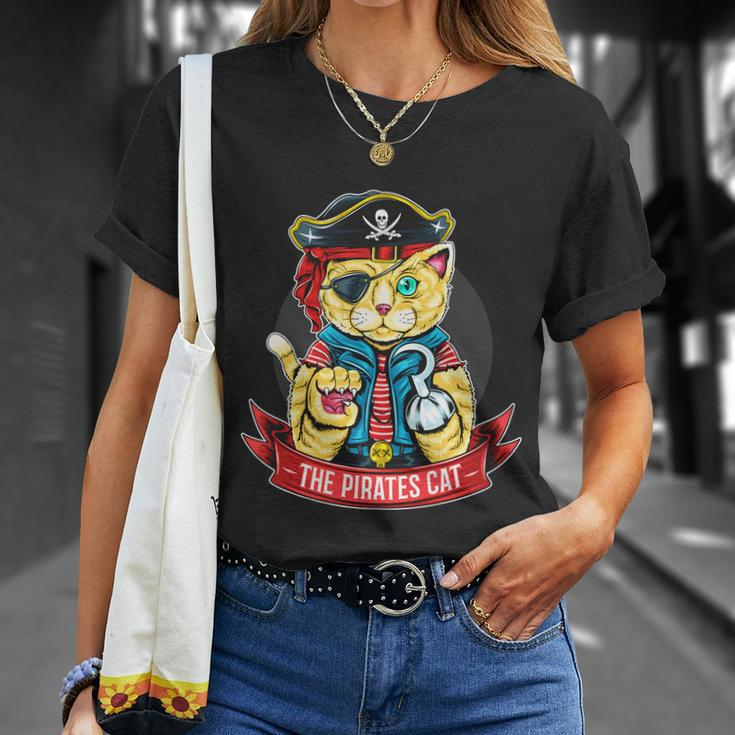 The Pirates Cat Fourth Of July American Independence Day Graphic Plus Size Shirt Unisex T-Shirt Gifts for Her