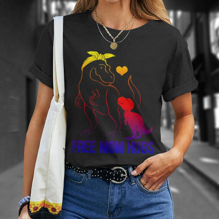 Trans Free Mom Hugs Dinosaur Rex Mama Transgender Pride Meaningful Gift Unisex T-Shirt Gifts for Her