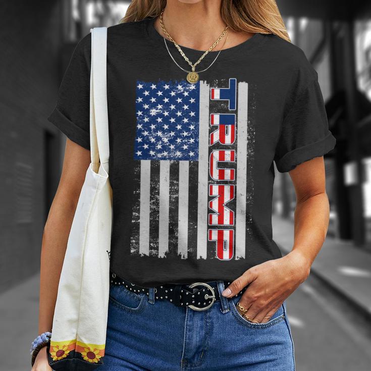 Trump Distressed Usa Flag Unisex T-Shirt Gifts for Her