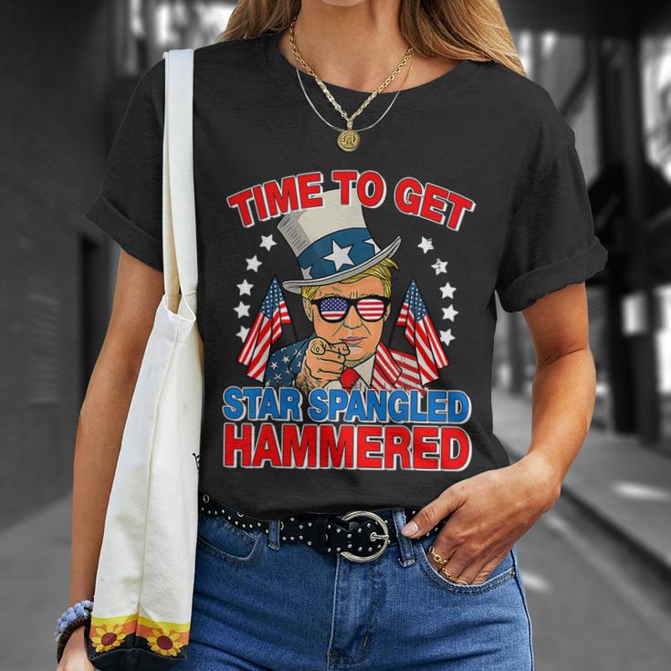 Trump Time To Get Star Spangled Hammered 4Th Of July Great Gift Unisex T-Shirt Gifts for Her