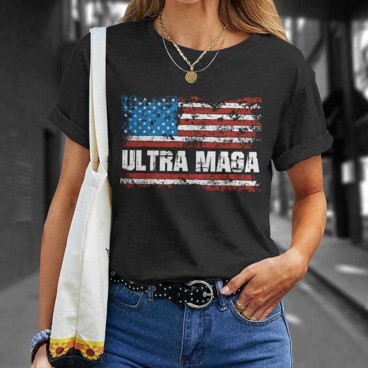 Ultra Maga Distressed United States Of America Usa Flag Tshirt Unisex T-Shirt Gifts for Her