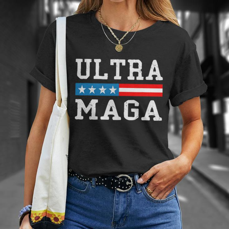Ultra Mega Patriotic Trump 2024 Republicans American Flag Cute Gift Unisex T-Shirt Gifts for Her