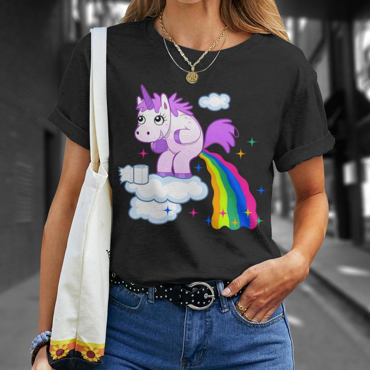 Unicorn Pooping A Rainbow Tshirt Unisex T-Shirt Gifts for Her
