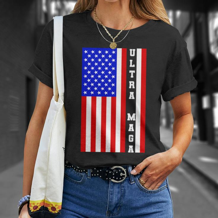 Usa Flag United States Of America Ultra Maga Trump Unisex T-Shirt Gifts for Her