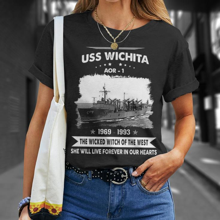 Uss Wichita Aor 1 Front Style Unisex T-Shirt Gifts for Her