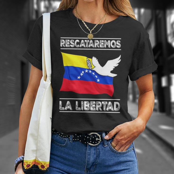 Venezuela Freedom Democracy Guaido La Libertad Unisex T-Shirt Gifts for Her
