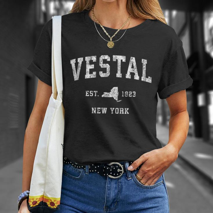 Vestal New York Ny Vintage Athletic Sports Design Unisex T-Shirt Gifts for Her