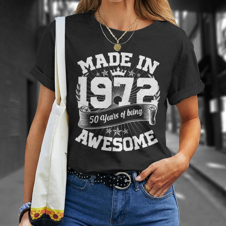 Vintage Crown Made In 1972 50 Years Of Being Awesome 50Th Birthday Unisex T-Shirt Gifts for Her