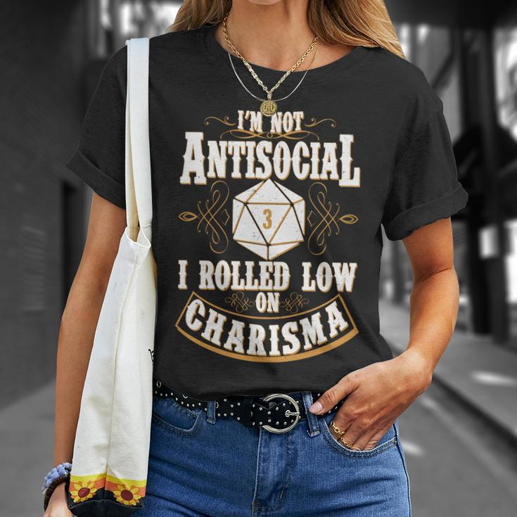 Vintage Im Not Antisocial I Rolled Low On Charisma Tshirt Unisex T-Shirt Gifts for Her