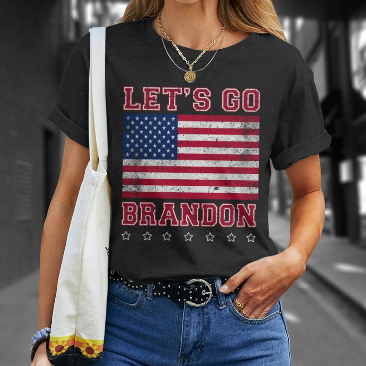 Vintage Lets Go Brandon American Flag Tshirt Unisex T-Shirt Gifts for Her