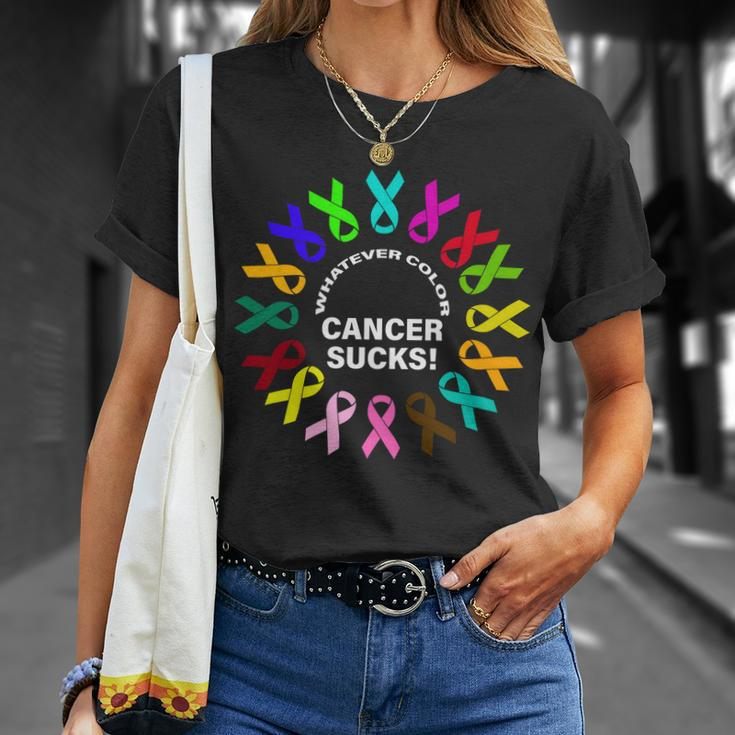 Whatever Color Cancer Sucks Tshirt Unisex T-Shirt Gifts for Her