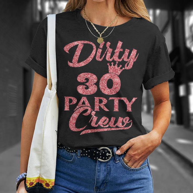 Womens Dirty 30 Crew 30Th Birthday Party Crew Dirty 30 Men Women T-shirt Graphic Print Casual Unisex Tee Gifts for Her