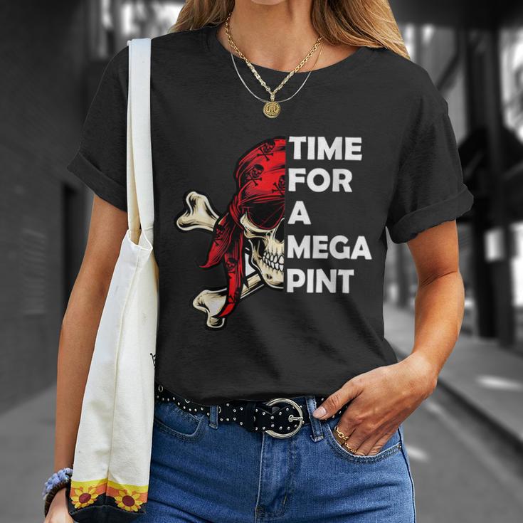 Womens Time For A Mega Pint Funny Sarcastic Saying Unisex T-Shirt Gifts for Her