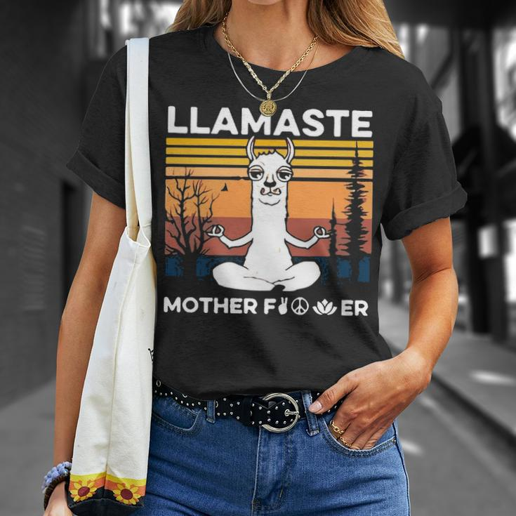 Yoga Llamaste Mother Fvcker Retro Vintage Mans T-shirt Gifts for Her