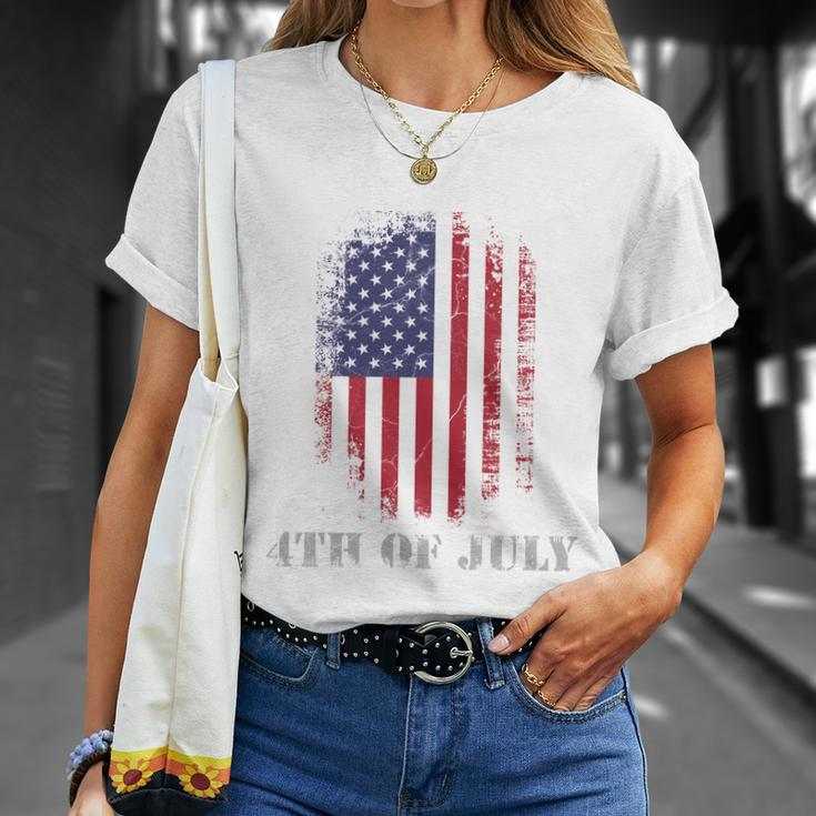 4Th Of July Usa Flag Vintage Distressed Independence Day Great Gift Unisex T-Shirt Gifts for Her