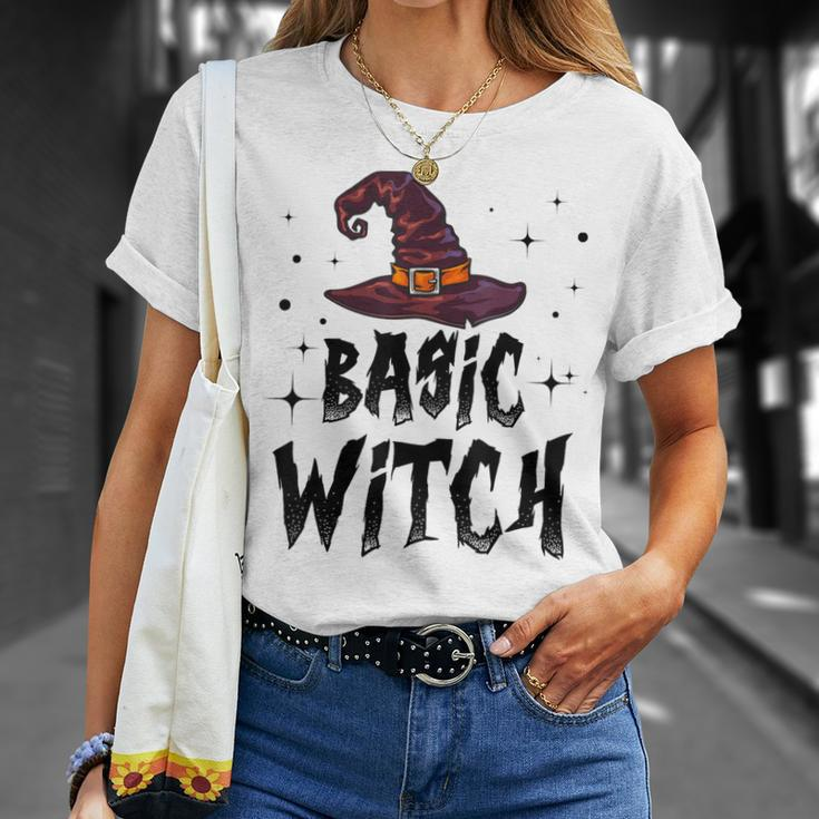 Basic Witch Women Halloween Distressed Witch Hat Unisex T-Shirt Gifts for Her