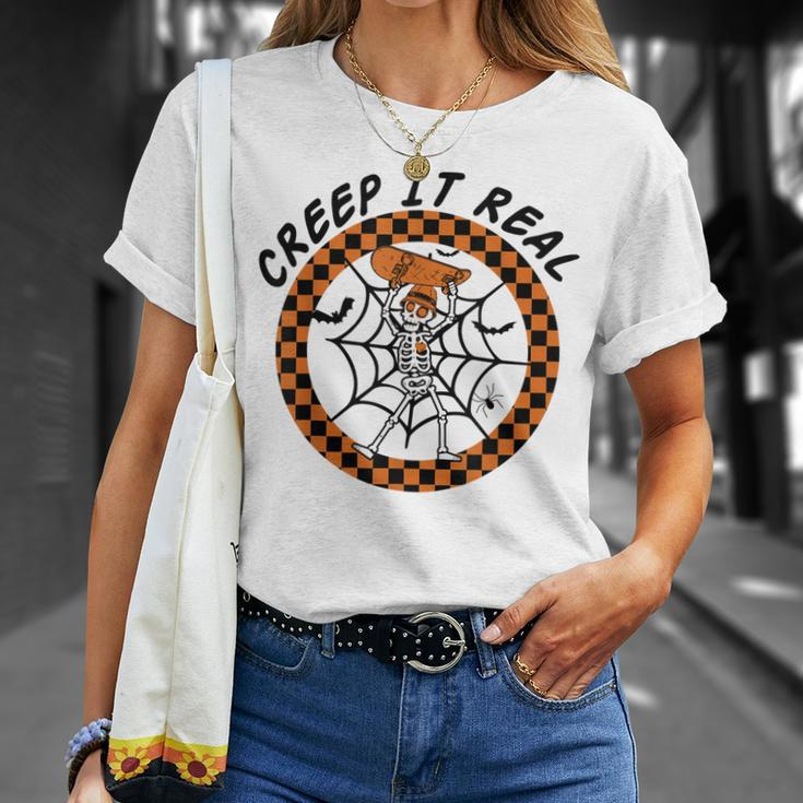 Creep It Real Funny Skeleton Halloween Costume Unisex T-Shirt Gifts for Her