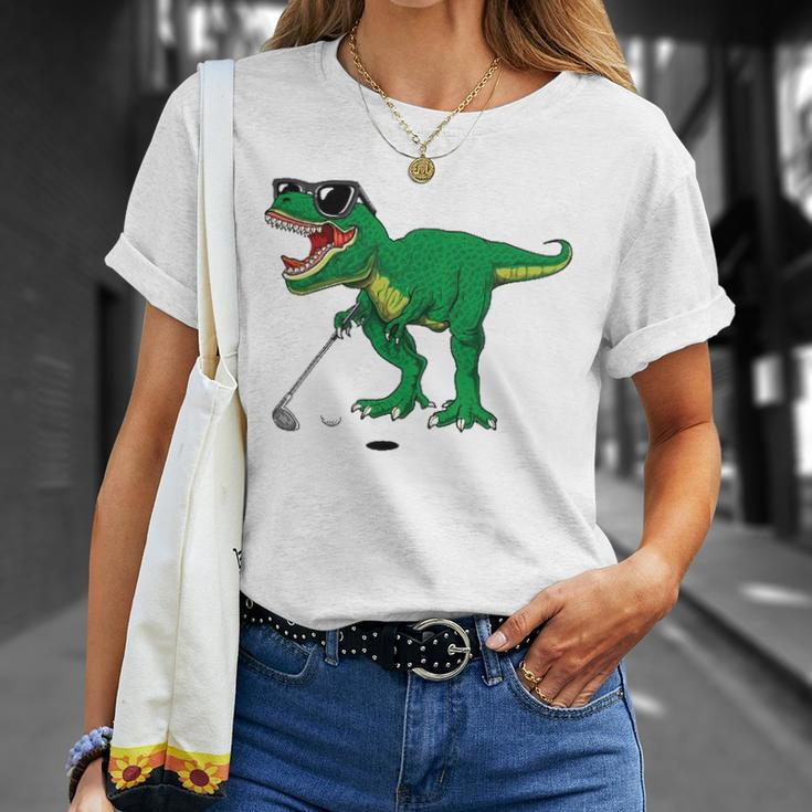 Cuterex Dinosaur Boys Golfing Lover Trex Dino Golf Gifts Unisex T-Shirt Gifts for Her