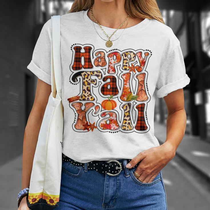 Happy Fall Yall Autumn Vibes Halloween For Autumn Lovers T-shirt Gifts for Her