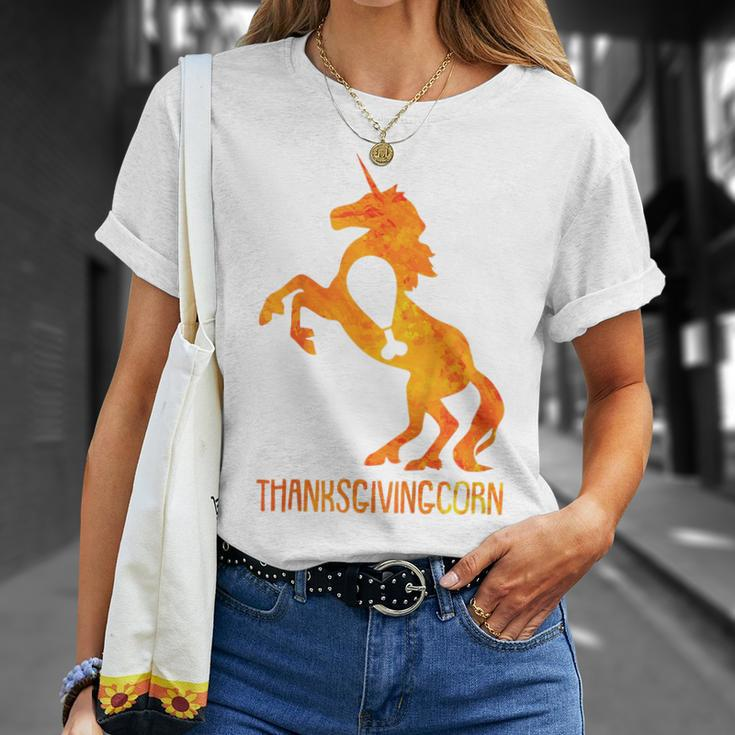 Kids Unicorn Thanksgiving Day Funny Turkey Leg Fall Autumn Unisex T-Shirt Gifts for Her