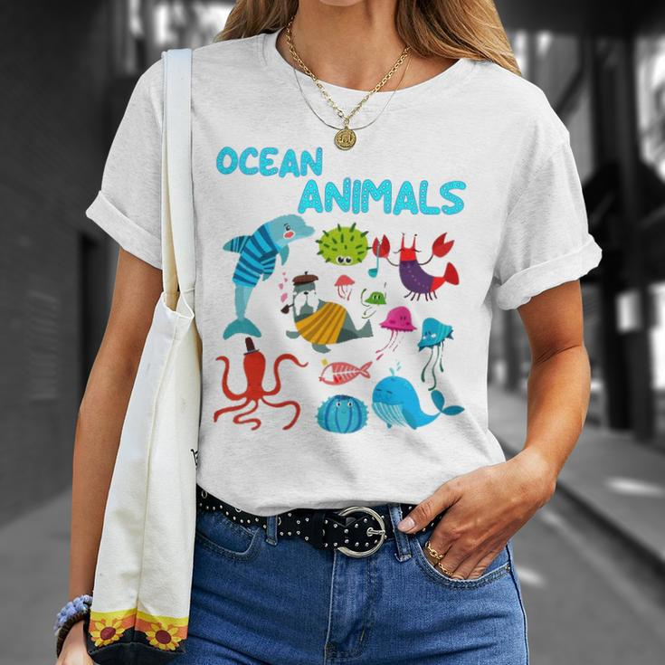 Ocean Animals Marine Creatures Under The Sea Gift Unisex T-Shirt Gifts for Her